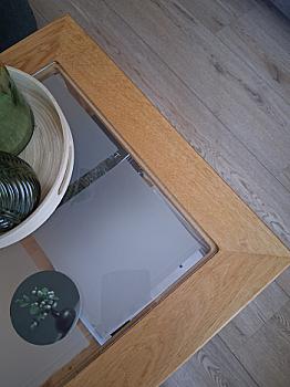 Side table with glass top