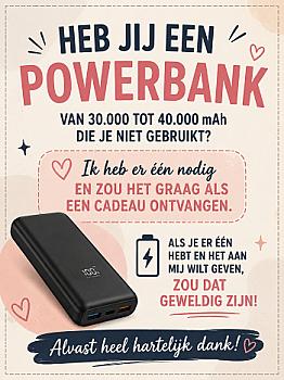 Power Bank 30,000–40,000 mAh Wanted 🙏 Who has a spare power bank? 🔋 Power Bank Wanted (30,000–40,000 mAh) 😊