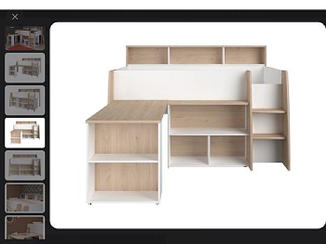 Bed with desk (mid-sleeper)