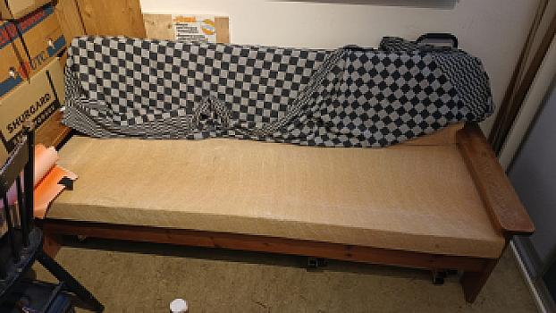 Sturdy wooden bench, 3 seats